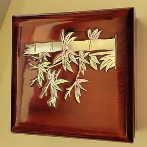 Korean Wood Laquered Trinket Box MOP Inlay